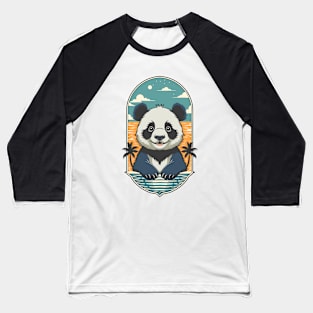 Cute Panda On Vacation Baseball T-Shirt